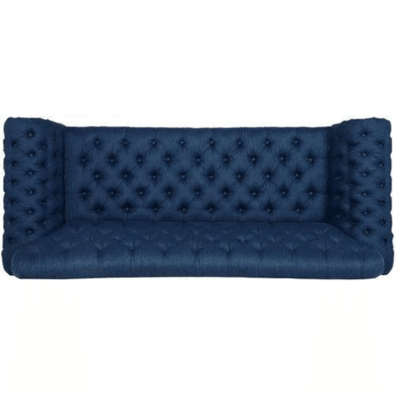 Natural Art & Craft Nathan Chesterfield Button Tufted 3 Seater Sofa Set ( Blue ) - Image 4