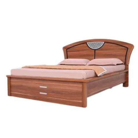 Natural Art & Crafts Stylish Backrest Plain Design Handmade Teak Wood King Size Bed Luxurious Elegant Bedroom Decor
