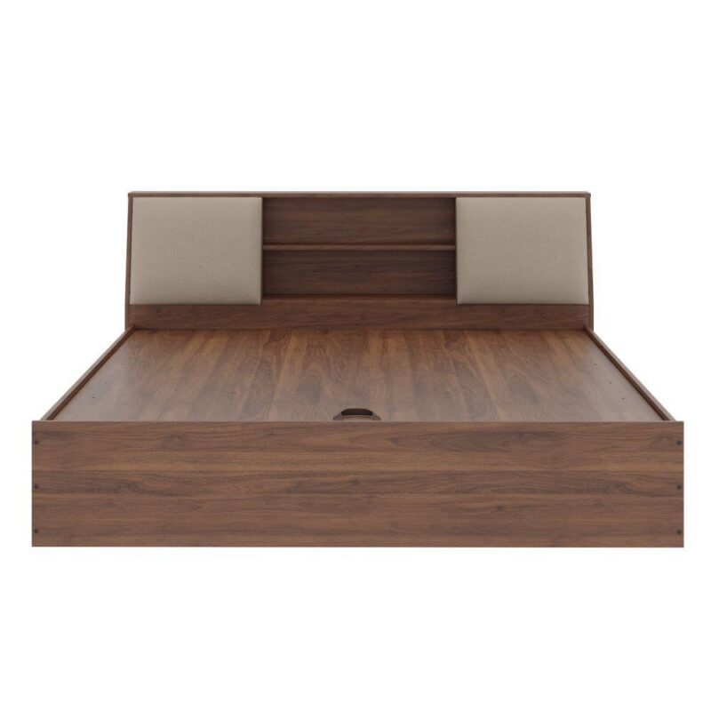Natural Art & Crafts Bonzer Teak Wood Hydraulic Storage King Size Bed Modern Space Saving Design with Elegant Finish - Image 4
