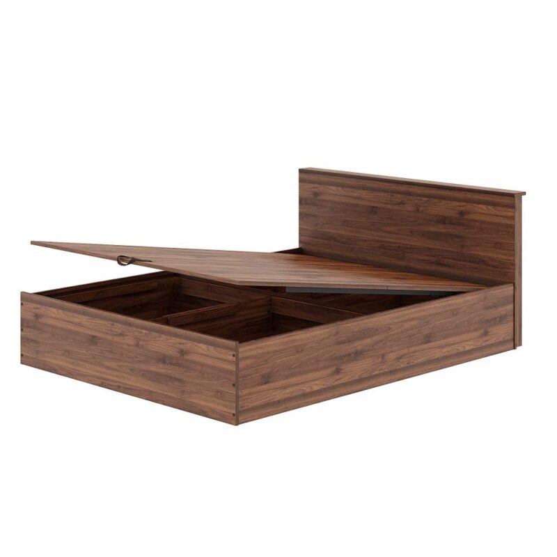 Natural Art & Crafts Delish Teak Wood Hydraulic Storage King Size Bed Modern Space Saving Design with Elegant Finish - Image 3