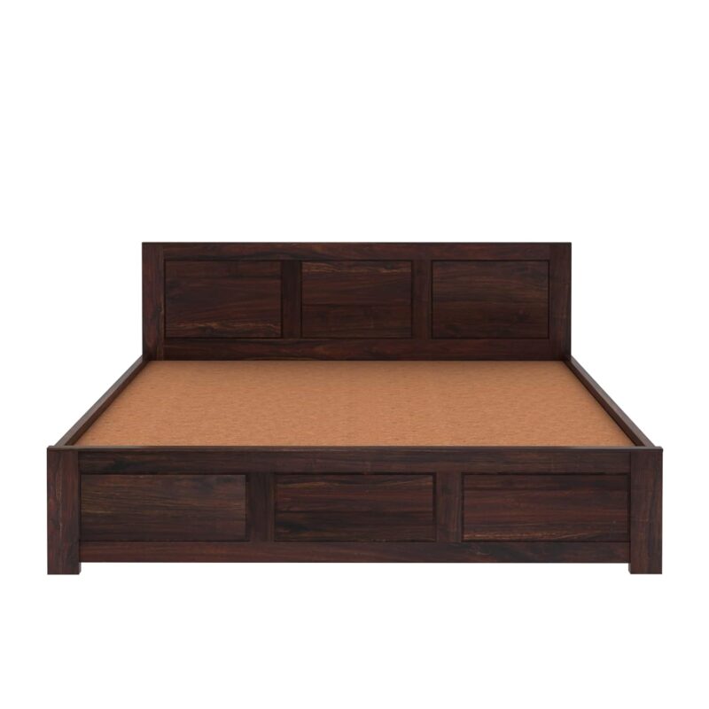 Natural Art & Crafts Comic Premium Teak Wood Hydraulic Storage King Size Bed Modern Space Saving Design with Elegant Finish - Image 4