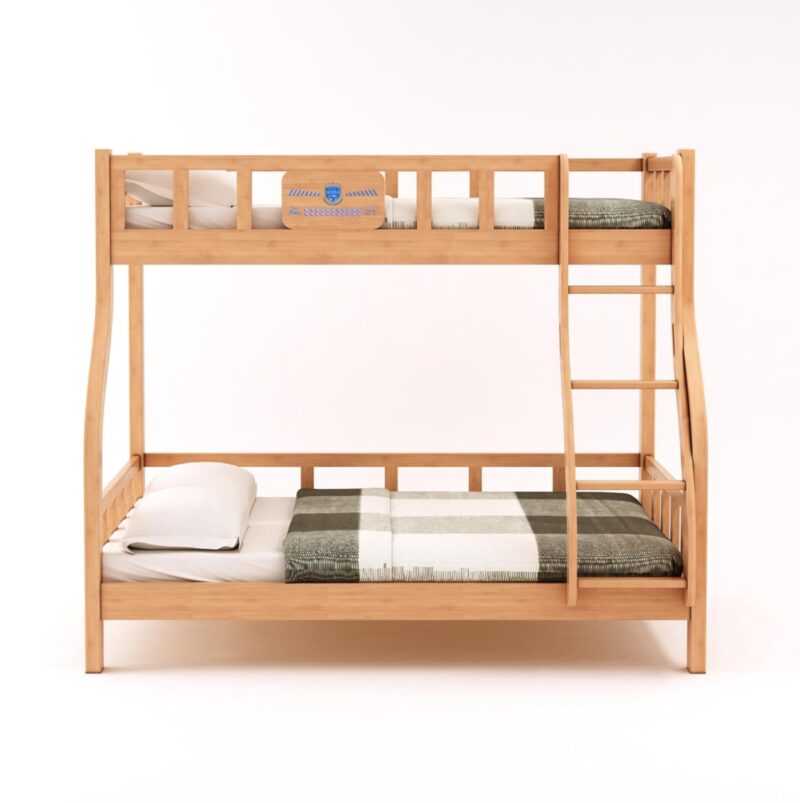 Natural Art & Crafts Wilds Handmade Teak Wood Bunk Bed with Ladder Sturdy and Durable Twin Over Twin Eco-Friendly Bunk Bed for Kids - Image 4