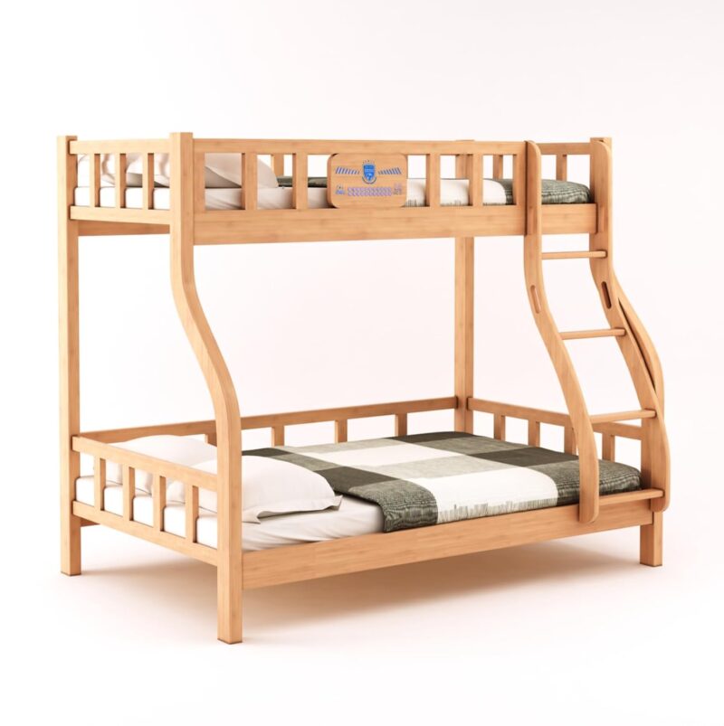 Natural Art & Crafts Wilds Handmade Teak Wood Bunk Bed with Ladder Sturdy and Durable Twin Over Twin Eco-Friendly Bunk Bed for Kids - Image 2