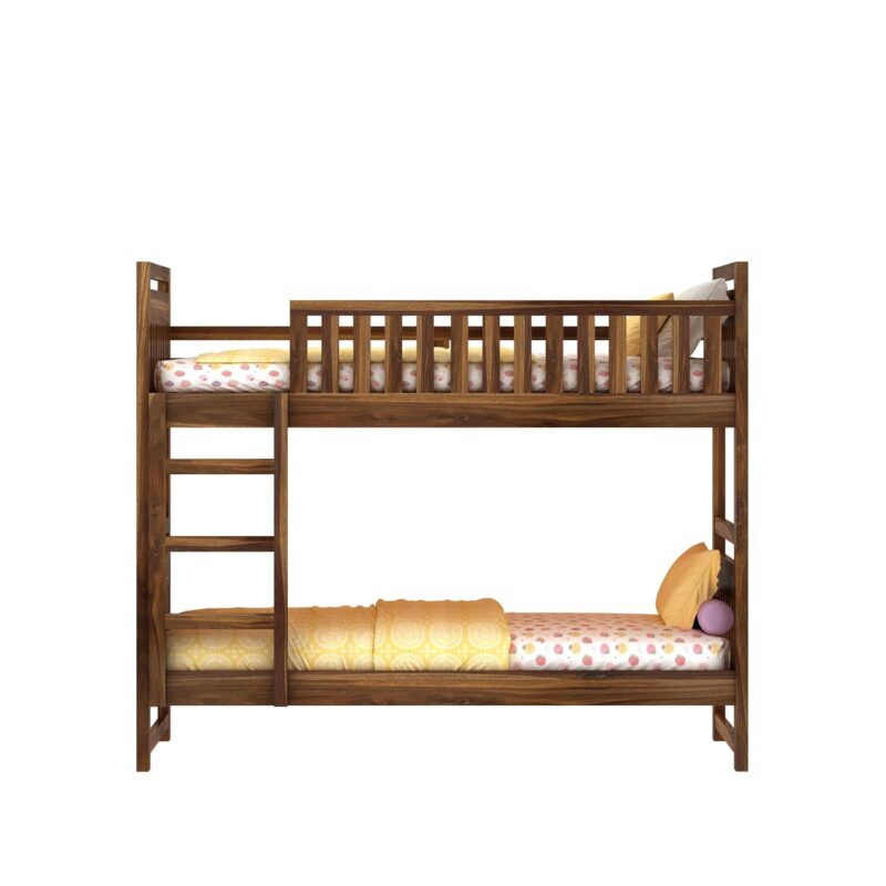 Natural Art & Crafts Swift Handmade Teak Wood Bunk Bed with Ladder Sturdy, Eco-Friendly, Space-Saving - Image 3