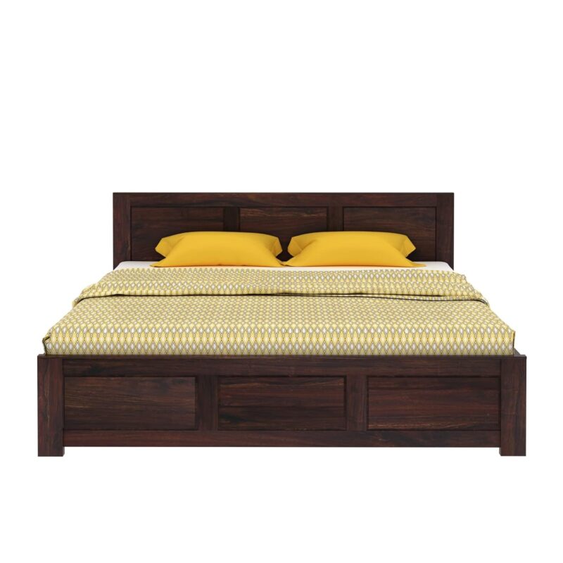 Natural Art & Crafts Comic Premium Teak Wood Hydraulic Storage King Size Bed Modern Space Saving Design with Elegant Finish - Image 2