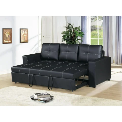 Natural Art & Craft Modern Handmade Leatherette Sofa Cum Bed Convertible, Multi-Functional, and Space-Saving Sleeper Sofa for Living Room