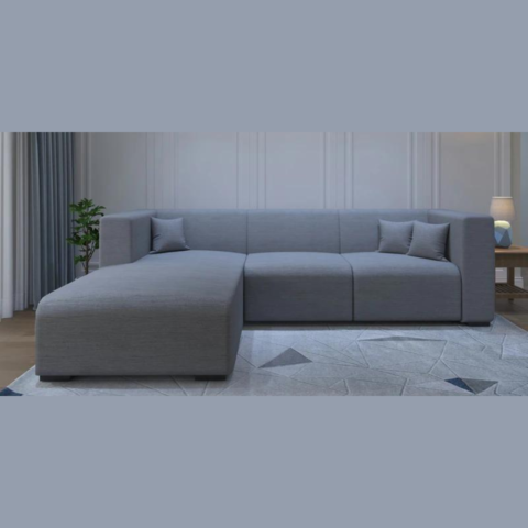 Natural Art & Craft Bristol RHS Handmade Teak Wood 5 Seater Sectional Sofa Set ( Blue )