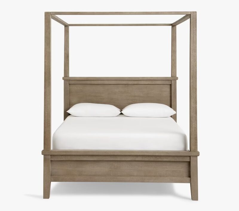 Natural Art & Crafts Farmhouse Canopy Bed Royal Handmade Teak Wood Poster Bed