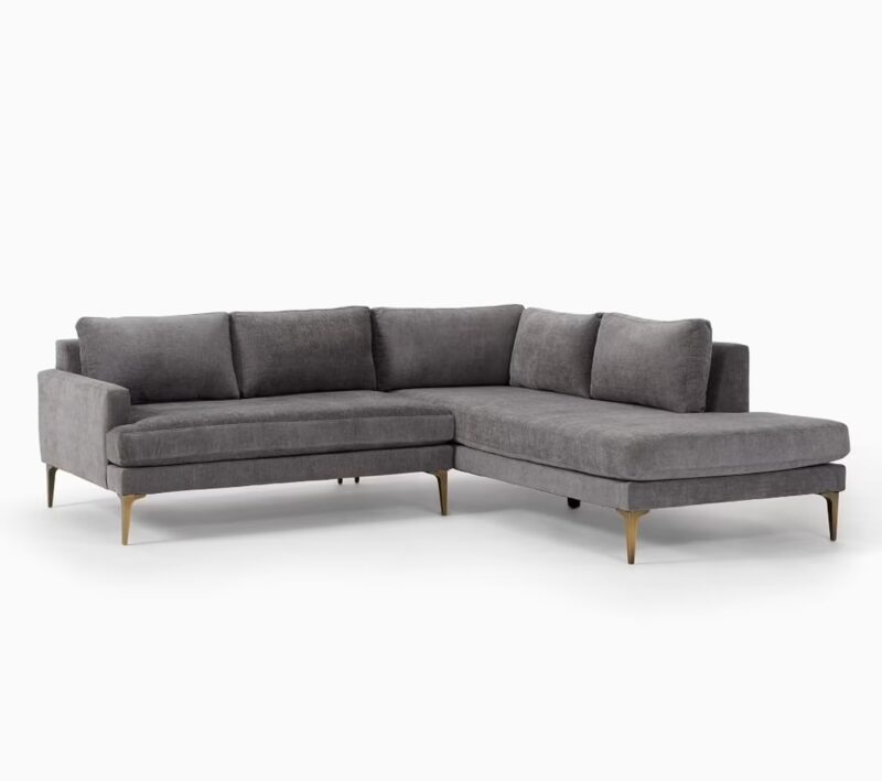 Natural Art & Craft Andes Handmade Teak Wood & Velvet Fabric 5 Seater Sectional Sofa Set Luxury Modern Living Room, Durable and Comfortable Design - Image 6