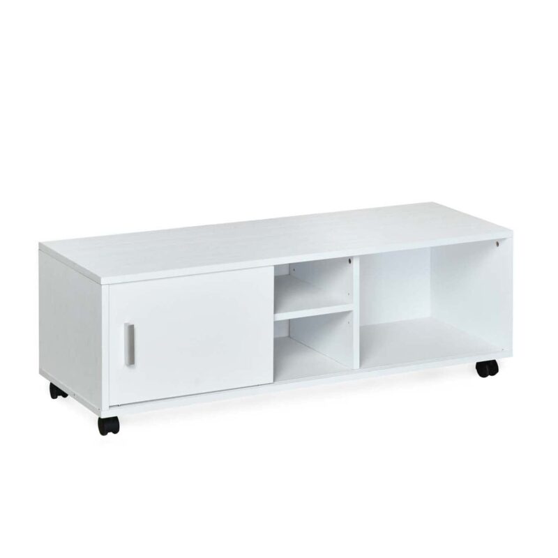 Natural Art & Crafts Cora Engineered Wood TV Entertainment Unit with 2 Shelves (Oak White) - Image 2