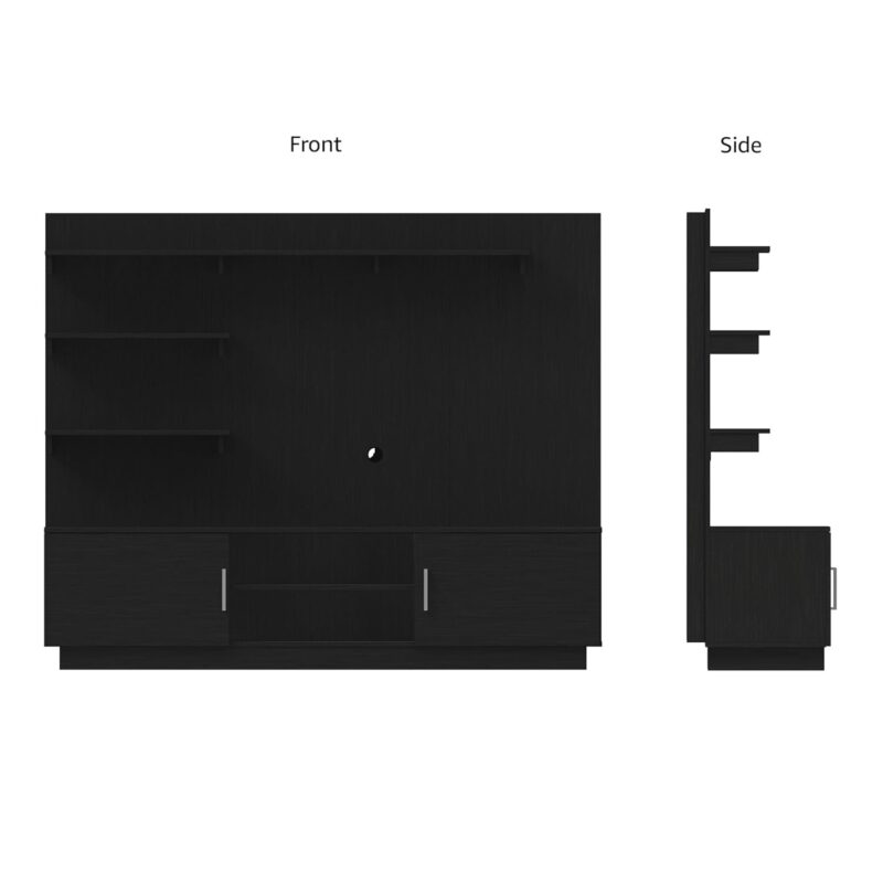 Natural Art & Crafts Altamore TV Unit and Display Cabinet with Back Panel (Wenge Finish) - Image 2