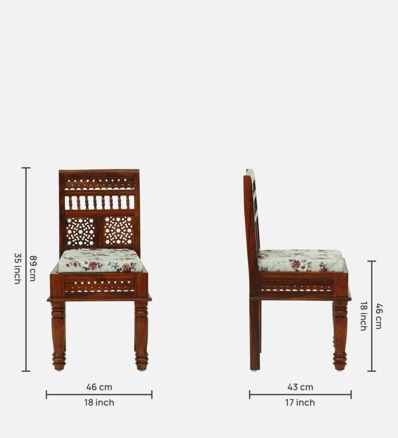 Natural Art & Crafts Avantika Handmade Teak Wood Dining Chair Modern Design with Honey Oak Finish, Scratch-Resistant & Eco-Friendly for Dining Room or Kitchen - Image 5
