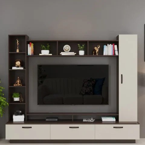 Natural Art & Crafts Fenily Wooden Rectangular TV Unit (Wenge Finish 65")
