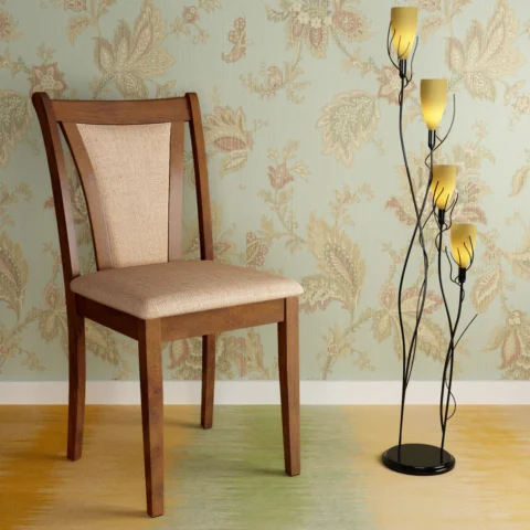 Natural Art & Crafts Jewel Handmade Teak Wood Dining Chair Modern Design, Perfect for Dining Room or Kitchen (Walnut Finish)