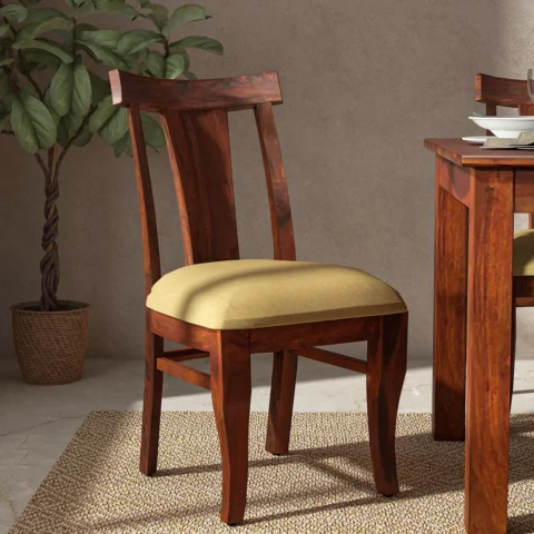 Natural Art & Crafts Kentan Handmade Teak Wood Dining Chair Modern Design, Perfect for Dining Room or Kitchen (Honey Oak Finish)