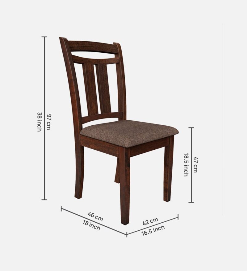 Natural Art & Crafts Pause Handmade Teak Wood Dining Chair Modern Design, Perfect for Dining Room or Kitchen (Walnut Finish) - Image 5
