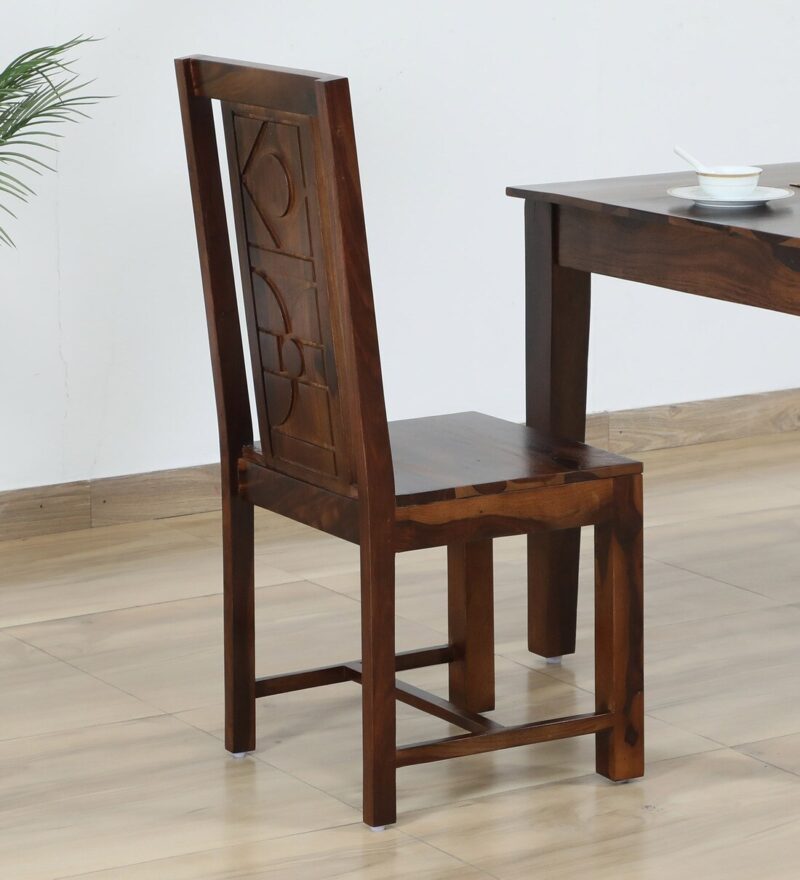 Natural Art & Crafts Princeton Handmade Teak Wood Dining Chair Modern Design, Perfect for Dining Room or Kitchen (Teak Finish) - Image 2