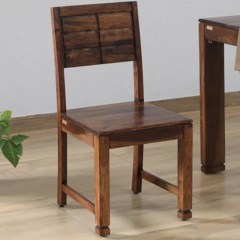 Natural Art & Crafts Segur Handmade Teak Wood Dining Chair Modern Design, Perfect for Dining Room or Kitchen (Teak Finish)