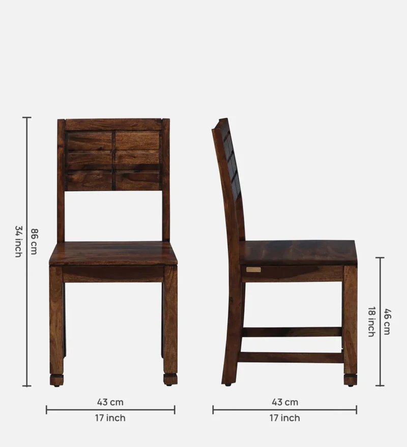 Natural Art & Crafts Segur Handmade Teak Wood Dining Chair Modern Design, Perfect for Dining Room or Kitchen (Teak Finish) - Image 4