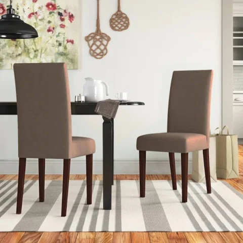 Natural Art & Crafts Mousse Handmade Velvet Fabric Teak Wood Dining Chair Modern Design, Perfect for Dining Room or Kitchen (Set of 2)