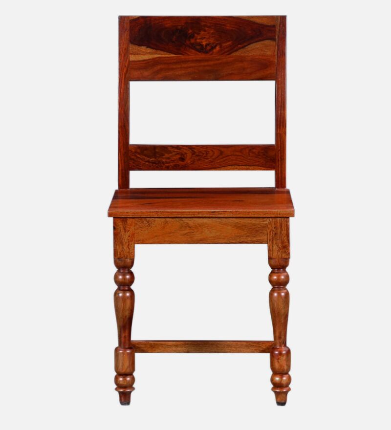 Natural Art & Crafts Siramika Handmade Teak Wood Dining Chair Modern Design, Perfect for Dining Room or Kitchen (Honey Oak Finish) - Image 2
