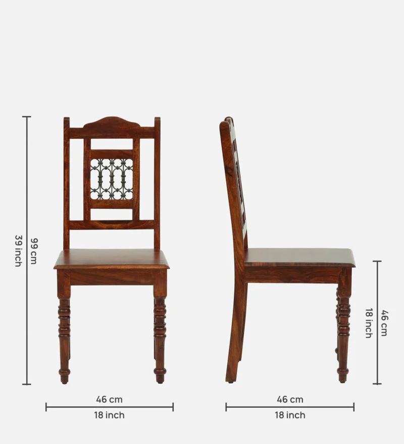 Natural Art & Crafts Stafford Handmade Teak Wood Dining Chair Modern Design Scratch-Resistant & Eco-Friendly for Dining Room or Kitchen (Honey Oak Finish) - Image 3