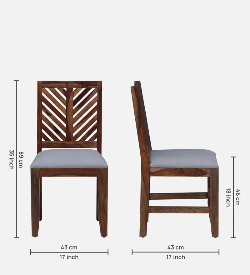 Natural Art & Crafts Tourconing Handmade Teak Wood Dining Chair Modern Design, Perfect for Dining Room or Kitchen (Teak Finish) - Image 4
