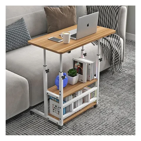 Natural Art & Crafts Savya Manual Height Adjustable Movable Laptop Table Desk with Wheel