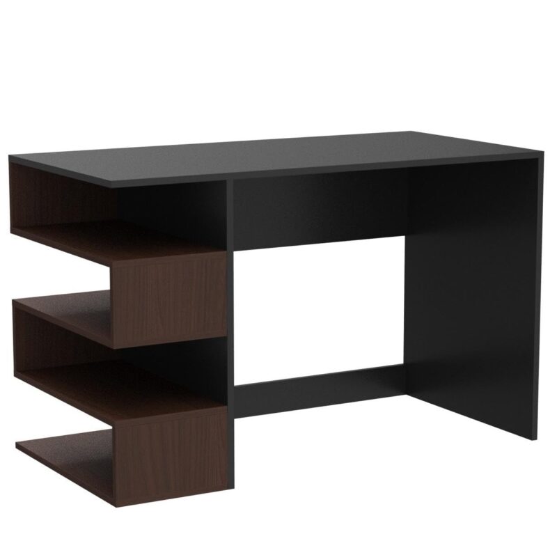 Natural Art & Crafts Solimoo Handmade Scholar Study Office Computer Table Desk with Storage for Adults Kids Students - Image 3