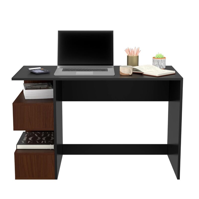 Natural Art & Crafts Solimoo Handmade Scholar Study Office Computer Table Desk with Storage for Adults Kids Students - Image 2