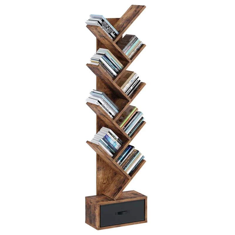Natural Art & Crafts Annex Handmade Teak Wood Bookcase for or Home & Office Storage (Natural Finish) - Image 3