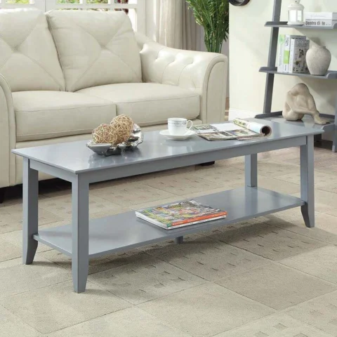 Natural Art & Crafts Sepiaaa Handmade Mango Wood Rectangular Premium Quality Centre Coffee Table (Grey)