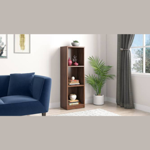 Natural Art & Crafts Darcia Handmade Engineered Wood Bookshelf & Racks for or Home & Office Storage ( Walnut Finish )