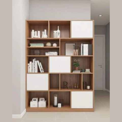 Natural Art & Crafts Venice 12 Tier Bookshelf Cabinet (Natural Finish)