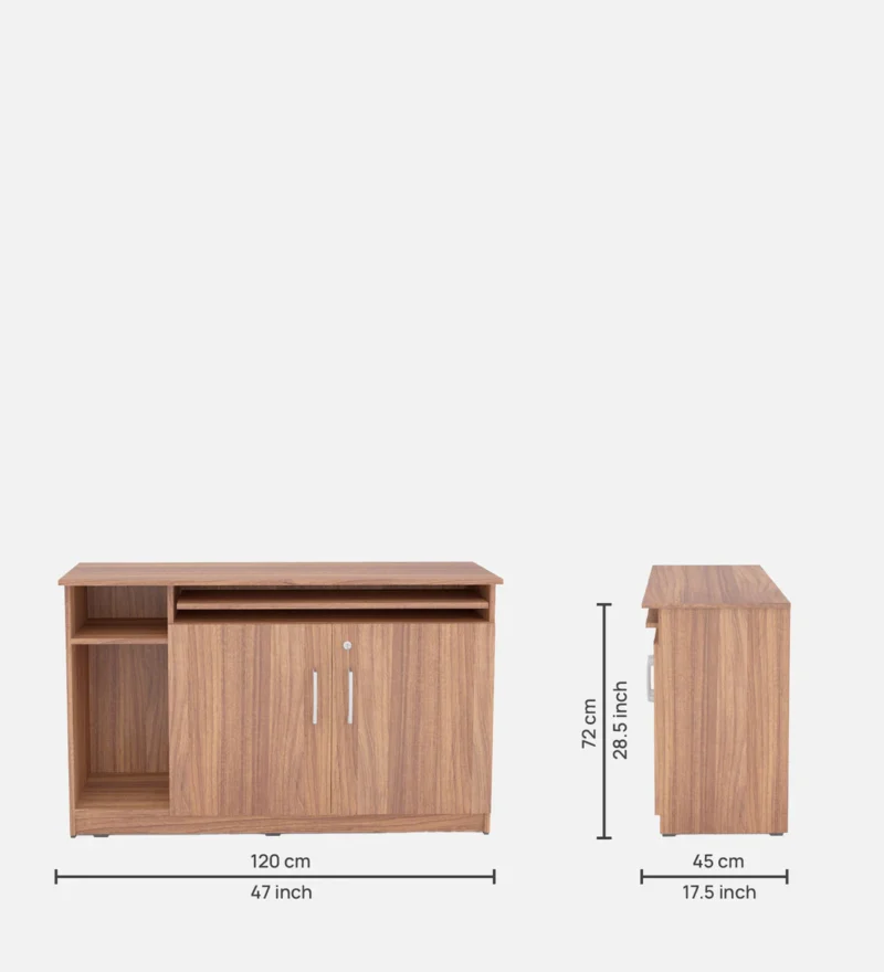 Natural Art & Crafts Madison Executive Handmade Scholar Study Office Computer Table Desk for Adults Kids Students (Leon Teak Finish With File) - Image 3