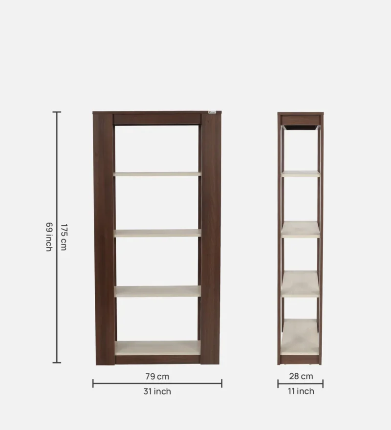 Natural Art & Crafts Pamir Engineered Wood Handmade Bookshelf Rack for Library Home or Office (Dark and Light Acacia Finish) - Image 2