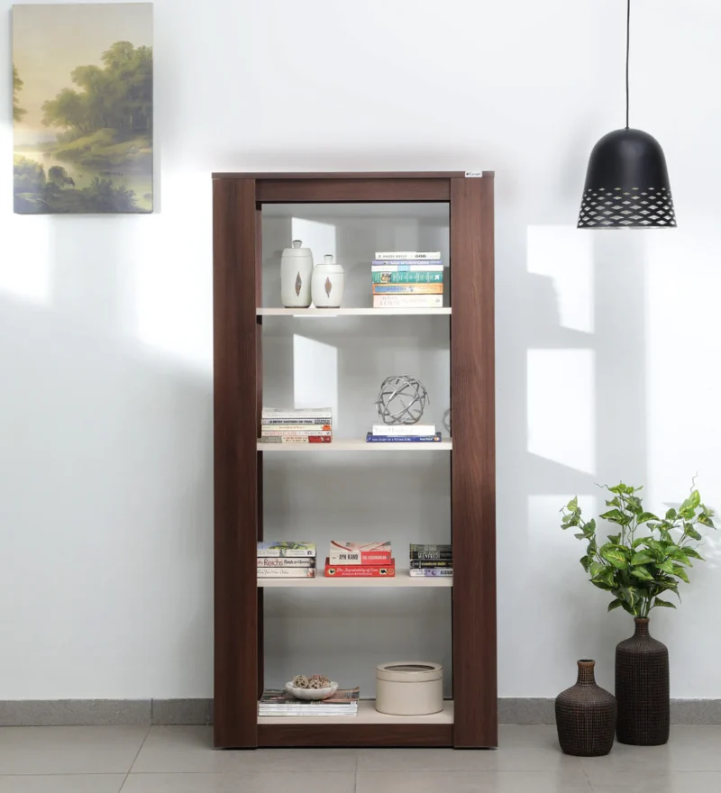 Natural Art & Crafts Pamir Engineered Wood Handmade Bookshelf Rack for Library Home or Office (Dark and Light Acacia Finish)