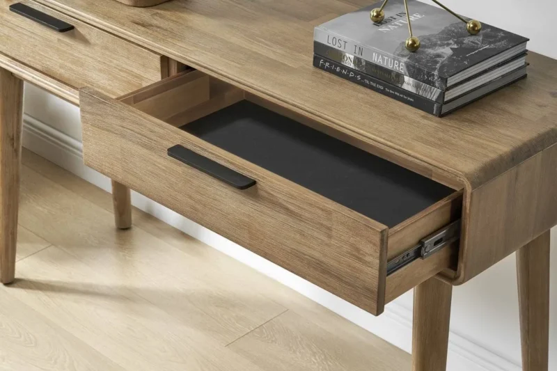 Natural Art & Crafts Contemporary Teak Wood Console Table for Living Room (Rustic Finish) - Image 3