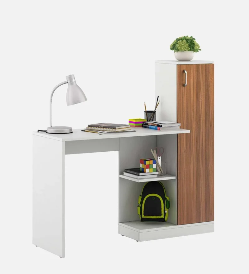 Natural Art & Crafts Troy Handmade Scholar Study Office Computer Table Desk for Adults Kids Students (White & Oak Finish ) - Image 2