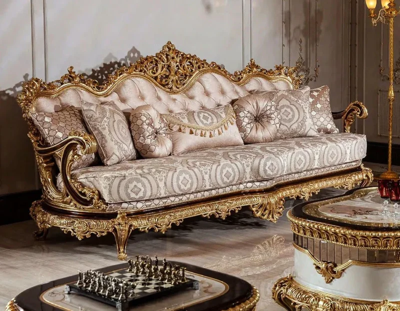Beautiful Classic Living Room Design Carving Sofa Set - Image 2