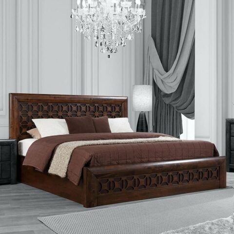 NATURAL ART & CRAFT Solid (TEAK Wood)  Queen Size Bed with Versatile Elegance Cot for Bedroom, Living Room, and Home..